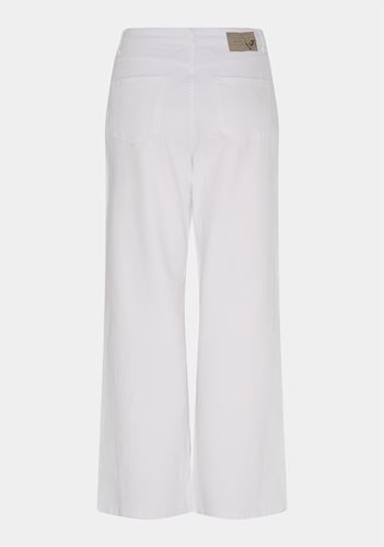 Byxor - Como Twill Wide Pant – White